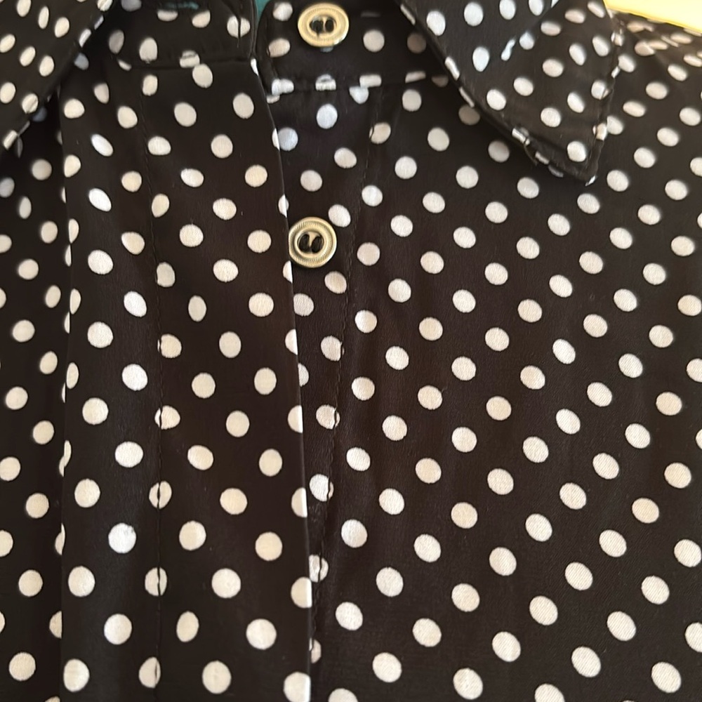 Navy Polka Dot Blouse